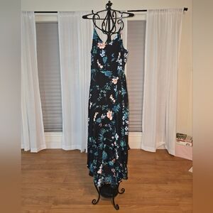 Banana Republic Black Floral High Low Dress